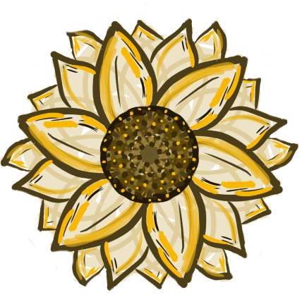 Digital Art Piece of a Sunflower